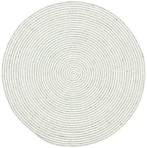 Braided 905 Contemporary Hand Woven 60% Wool, 40% Cotton Rug Green / Ivory