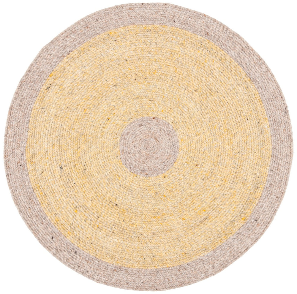 Braided 908 Contemporary Hand Woven 60% Wool, 40% Cotton Rug Gold / Beige