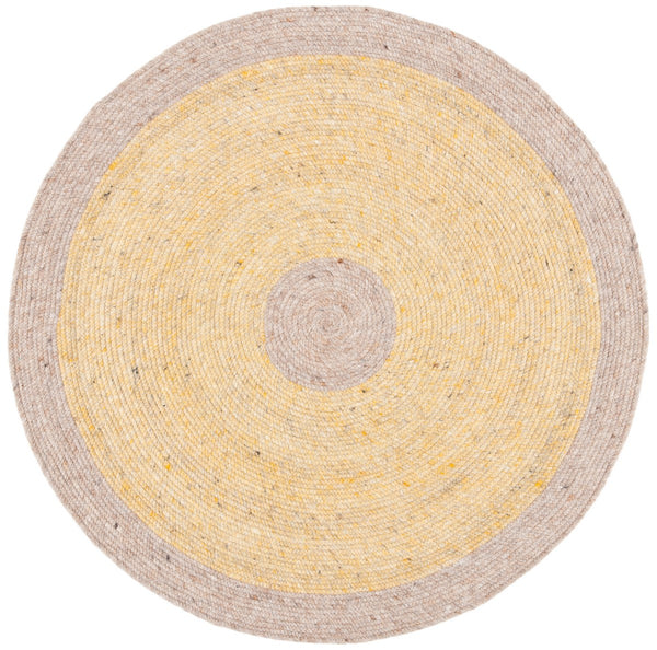 Braided 908 Contemporary Hand Woven 60% Wool, 40% Cotton Rug Gold / Beige