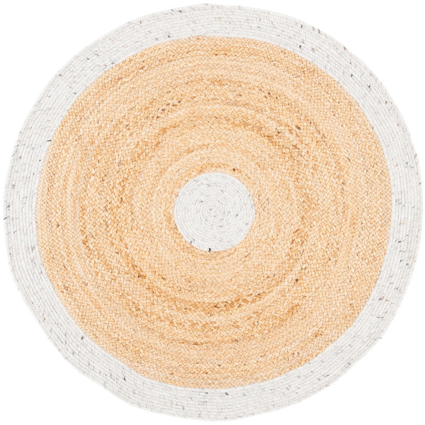 Braided 910 Contemporary Hand Woven 50%Jute, 25% Wool, 25% Cotton Rug Light Grey / Natural