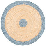 Braided 910 Contemporary Hand Woven 50%Jute, 25% Wool, 25% Cotton Rug Light Blue / Gold