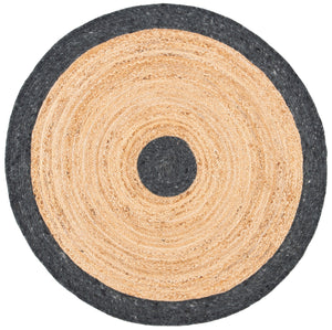 Braided 910 Contemporary Hand Woven 50%Jute, 25% Wool, 25% Cotton Rug Black / Gold