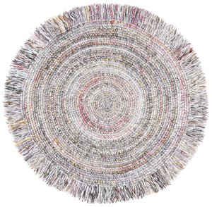 Braided 950 With Fringes  Hand Woven 100% Pet Yarn Rug Grey / Red