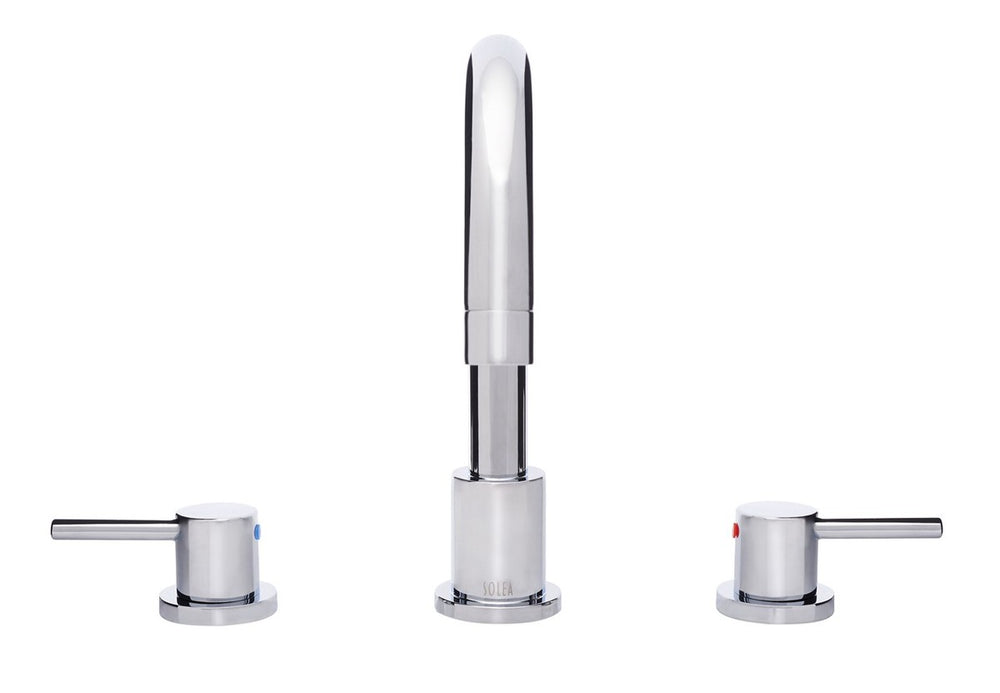 Poised Dual Handle 9-Inch Chrome Bathroom Vessel Faucet - Elegant Design for Modern Spaces