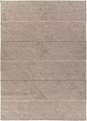 Chandra Rugs Bristol 100% Wool Hand-Woven Flatweave Rug Brown/White 9' x 13'