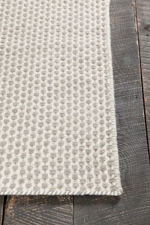 Chandra Rugs Bristol 100% Wool Hand-Woven Flatweave Rug Grey/White 9' x 13'