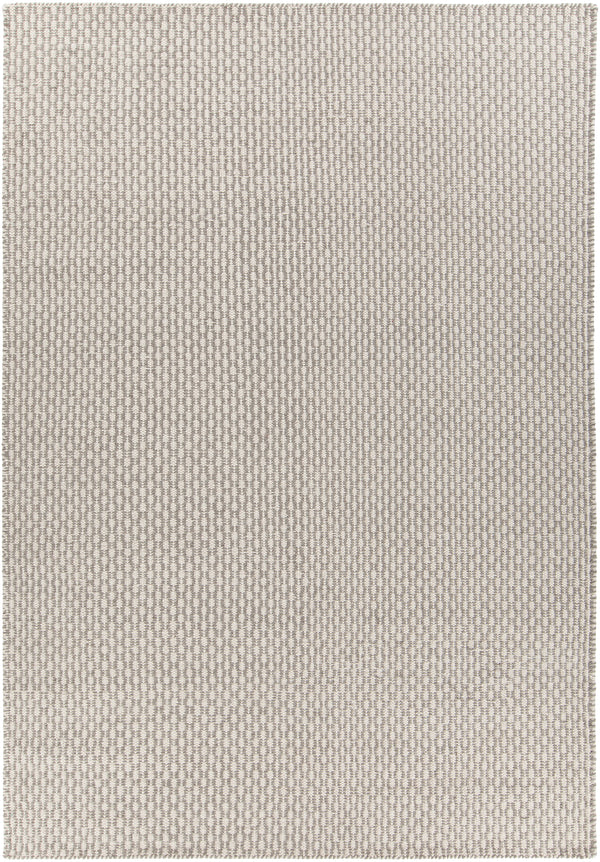 Chandra Rugs Bristol 100% Wool Hand-Woven Flatweave Rug Grey/White 9' x 13'
