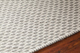 Chandra Rugs Bristol 100% Wool Hand-Woven Flatweave Rug Grey/White 9' x 13'