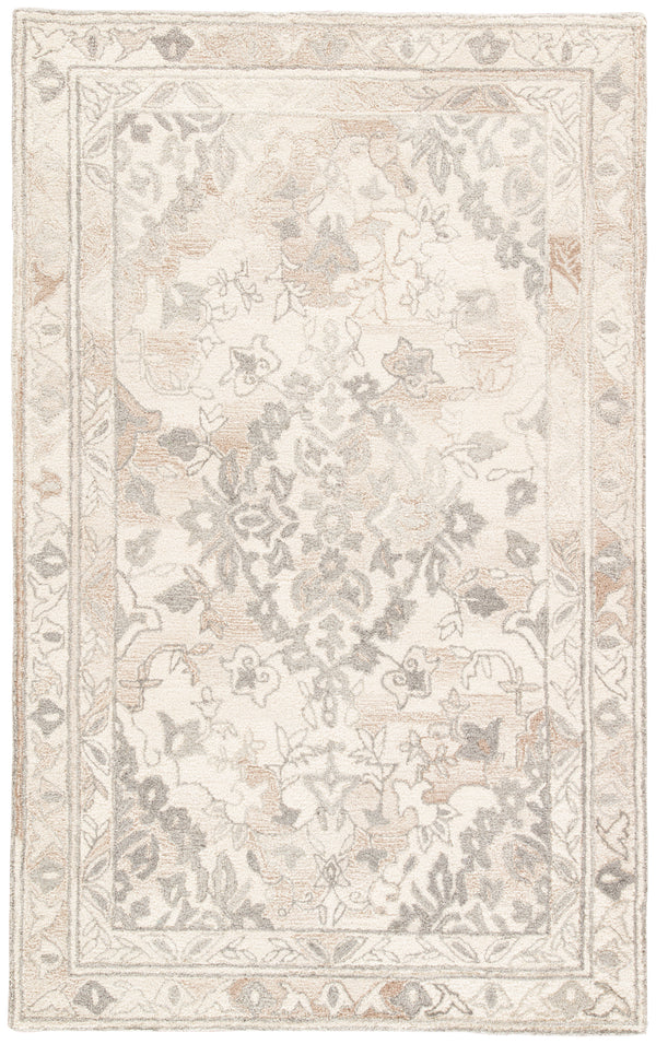 Jaipur Living Arabia Handmade Floral White/ Gray Area Rug (9'X12')