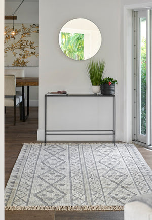 Momeni Bristol BRS-1 Hand Woven Traditional Geometric Indoor Area Rug Grey 9' x 12' BRISTBRS-1GRY90C0