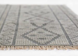 Momeni Bristol BRS-1 Hand Woven Traditional Geometric Indoor Area Rug Grey 9' x 12' BRISTBRS-1GRY90C0