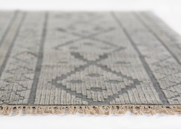 Momeni Bristol BRS-1 Hand Woven Traditional Geometric Indoor Area Rug Grey 9' x 12' BRISTBRS-1GRY90C0