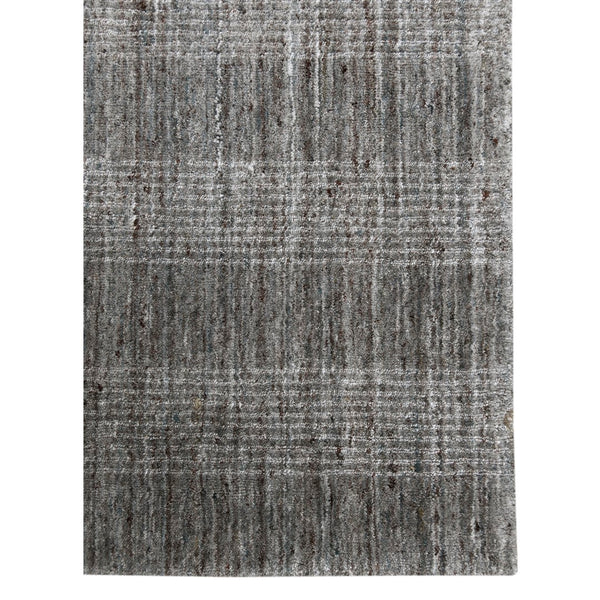 AMER Rugs Brooklyn BRK-1 Hand-Loomed Plaid Transitional Area Rug Gray 10' x 14'