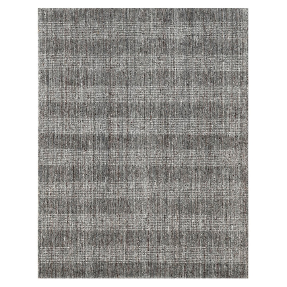 AMER Rugs Brooklyn BRK-1 Hand-Loomed Plaid Transitional Area Rug Gray 10' x 14'