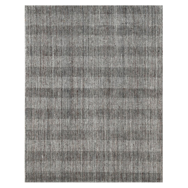 AMER Rugs Brooklyn BRK-1 Hand-Loomed Plaid Transitional Area Rug Gray 10' x 14'