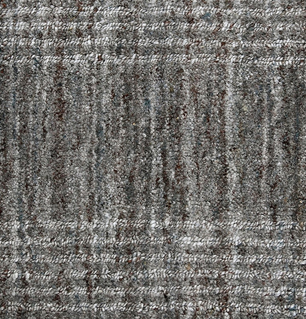 AMER Rugs Brooklyn BRK-1 Hand-Loomed Plaid Transitional Area Rug Gray 10' x 14'