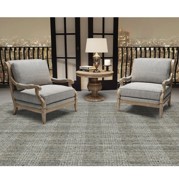 AMER Rugs Brooklyn BRK-2 Hand-Loomed Plaid Transitional Area Rug Beige 10' x 14'