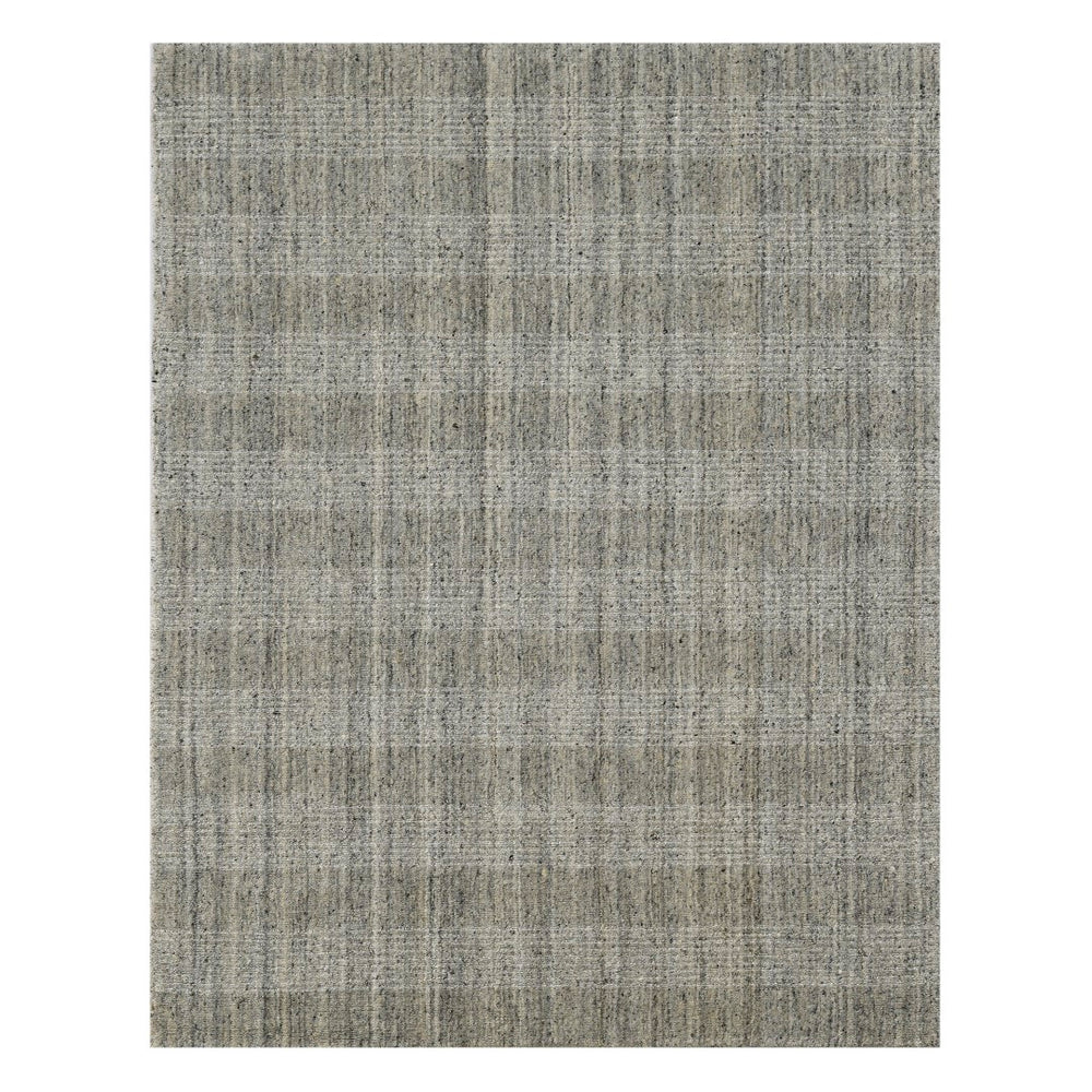 AMER Rugs Brooklyn BRK-2 Hand-Loomed Plaid Transitional Area Rug Beige 10' x 14'