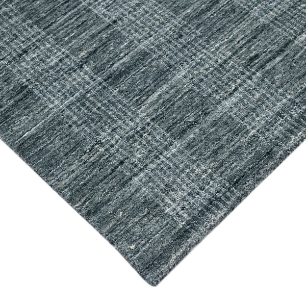AMER Rugs Brooklyn BRK-4 Hand-Loomed Plaid Transitional Area Rug Blue 10' x 14'