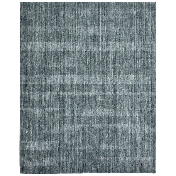AMER Rugs Brooklyn BRK-4 Hand-Loomed Plaid Transitional Area Rug Blue 10' x 14'