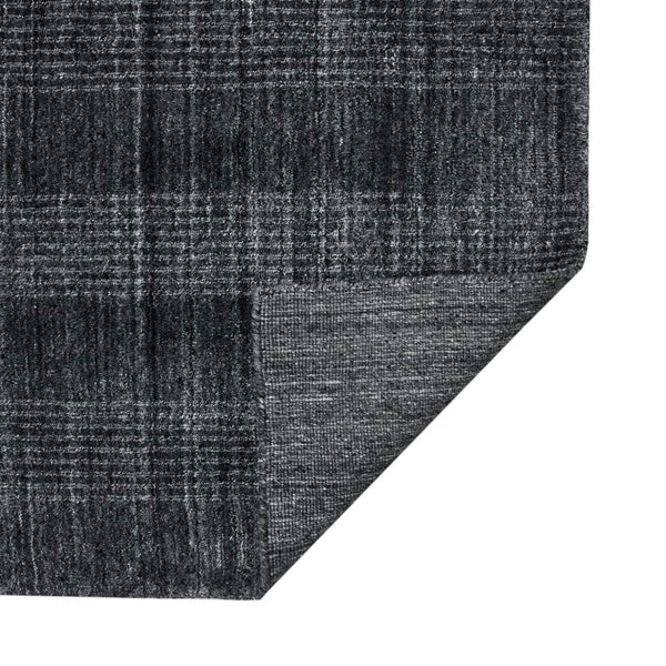 AMER Rugs Brooklyn BRK-5 Hand-Loomed Plaid Transitional Area Rug Charcoal 10' x 14'
