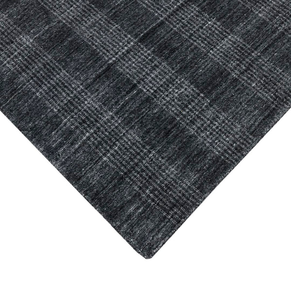 AMER Rugs Brooklyn BRK-5 Hand-Loomed Plaid Transitional Area Rug Charcoal 10' x 14'