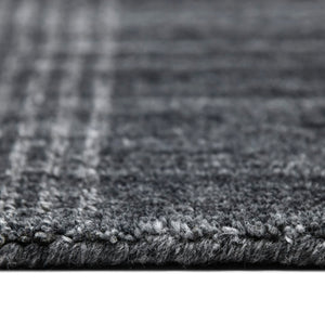 AMER Rugs Brooklyn BRK-5 Hand-Loomed Plaid Transitional Area Rug Charcoal 10' x 14'