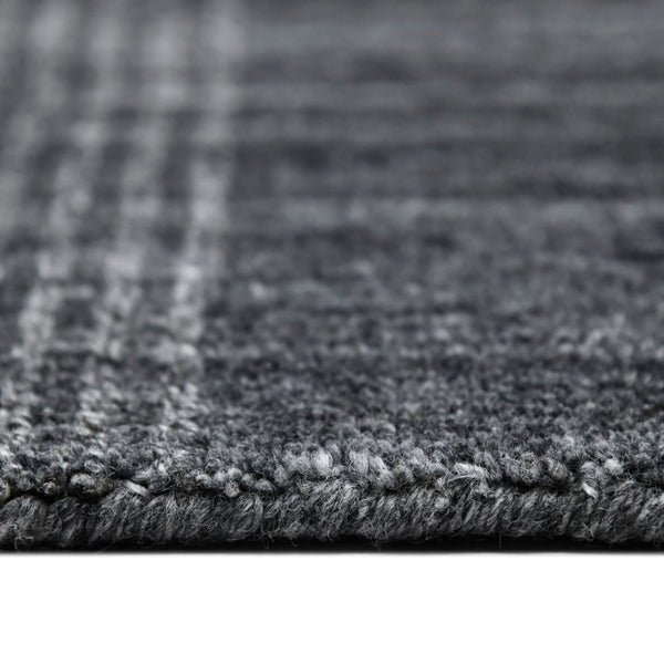 AMER Rugs Brooklyn BRK-5 Hand-Loomed Plaid Transitional Area Rug Charcoal 10' x 14'