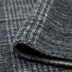 AMER Rugs Brooklyn BRK-5 Hand-Loomed Plaid Transitional Area Rug Charcoal 10' x 14'