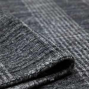 AMER Rugs Brooklyn BRK-5 Hand-Loomed Plaid Transitional Area Rug Charcoal 10' x 14'