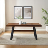 Walker Edison Brickell Industrial/Modern Farmhouse 72" Modern Industrial Dining Table BRLD2DDWVS