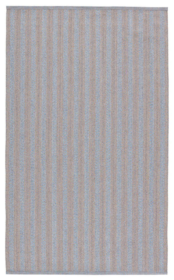 Jaipur Living Topsail Indoor/ Outdoor Striped Light Blue/ Taupe Area Rug (8'10"X11'9")