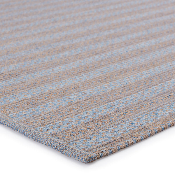 Jaipur Living Topsail Indoor/ Outdoor Striped Light Blue/ Taupe Area Rug (8'10"X11'9")