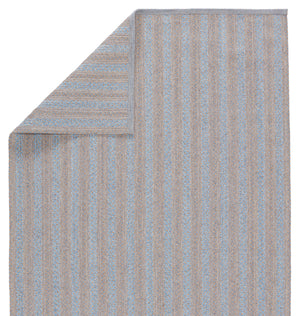 Jaipur Living Topsail Indoor/ Outdoor Striped Light Blue/ Taupe Area Rug (8'10"X11'9")