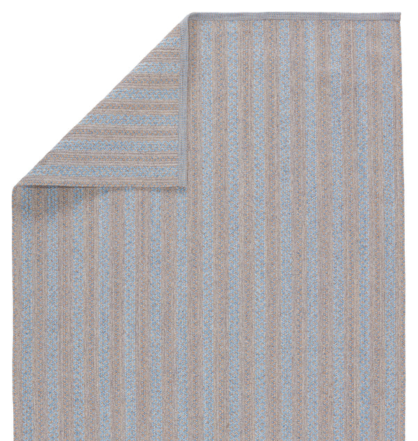 Jaipur Living Topsail Indoor/ Outdoor Striped Light Blue/ Taupe Area Rug (8'10"X11'9")