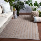Jaipur Living Topsail Indoor/ Outdoor Striped Gray/ Taupe Area Rug (8'10"X11'9")