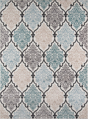 Momeni Brooklyn Heights BH-02 Machine Made Transitional Damask Indoor Area Rug Multi 9'3" x 12'6" BROOKBH-02MTI93C6