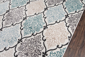 Momeni Brooklyn Heights BH-02 Machine Made Transitional Damask Indoor Area Rug Multi 9'3" x 12'6" BROOKBH-02MTI93C6