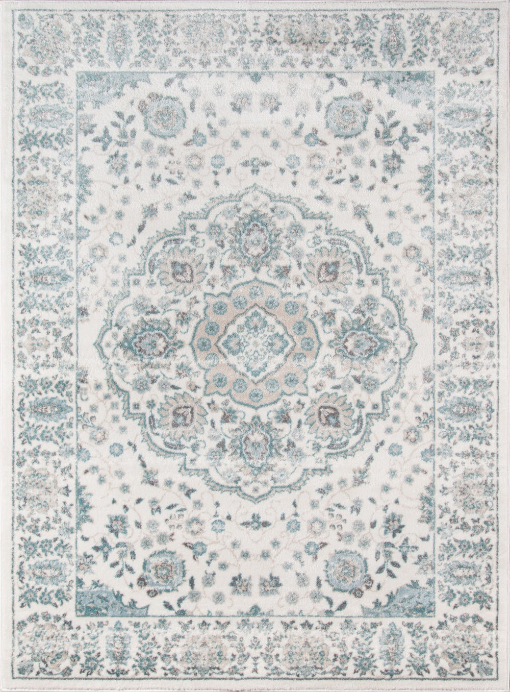 Momeni Brooklyn Heights BH-04 Machine Made Traditional Medallion Indoor Area Rug Ivory 9'3" x 12'6" BROOKBH-04IVY93C6