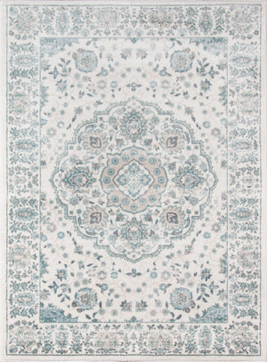 Momeni Brooklyn Heights BH-04 Machine Made Traditional Medallion Indoor Area Rug Ivory 9'3" x 12'6" BROOKBH-04IVY93C6