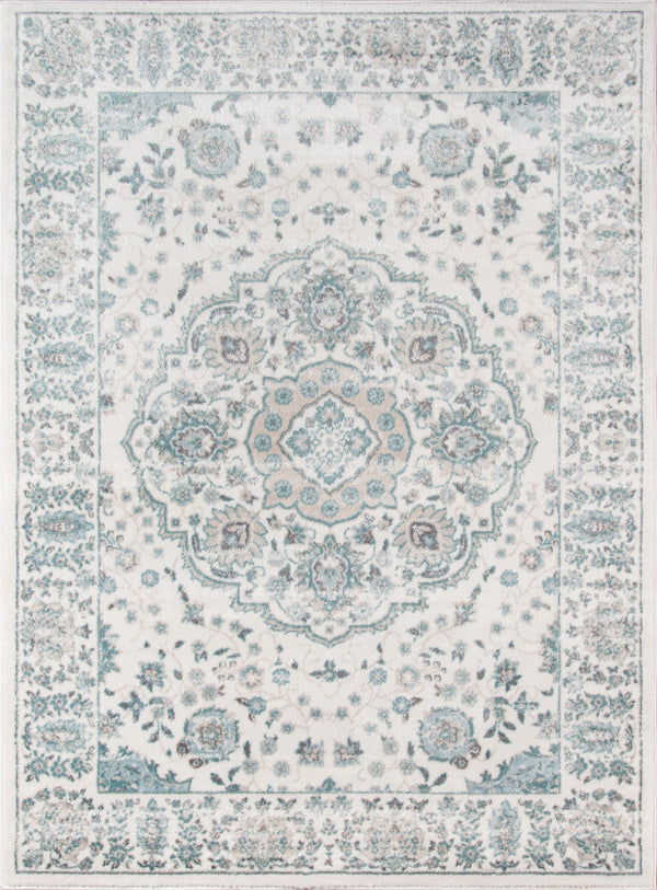 Momeni Brooklyn Heights BH-04 Machine Made Traditional Medallion Indoor Area Rug Ivory 9'3" x 12'6" BROOKBH-04IVY93C6