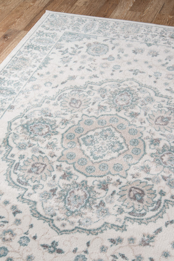 Momeni Brooklyn Heights BH-04 Machine Made Traditional Medallion Indoor Area Rug Ivory 9'3" x 12'6" BROOKBH-04IVY93C6