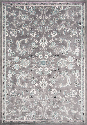 Momeni Brooklyn Heights BH-05 Machine Made Transitional Floral Indoor Area Rug Grey 9'3" x 12'6" BROOKBH-05GRY93C6