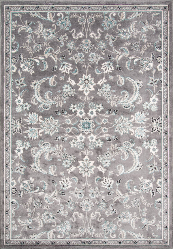 Momeni Brooklyn Heights BH-05 Machine Made Transitional Floral Indoor Area Rug Grey 9'3" x 12'6" BROOKBH-05GRY93C6