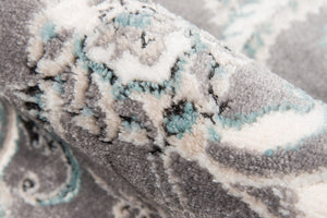 Momeni Brooklyn Heights BH-05 Machine Made Transitional Floral Indoor Area Rug Grey 9'3" x 12'6" BROOKBH-05GRY93C6