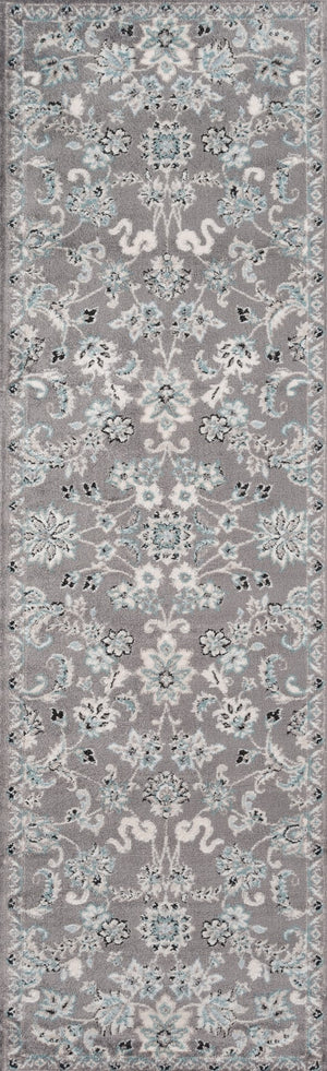 Momeni Brooklyn Heights BH-05 Machine Made Transitional Floral Indoor Area Rug Grey 9'3" x 12'6" BROOKBH-05GRY93C6