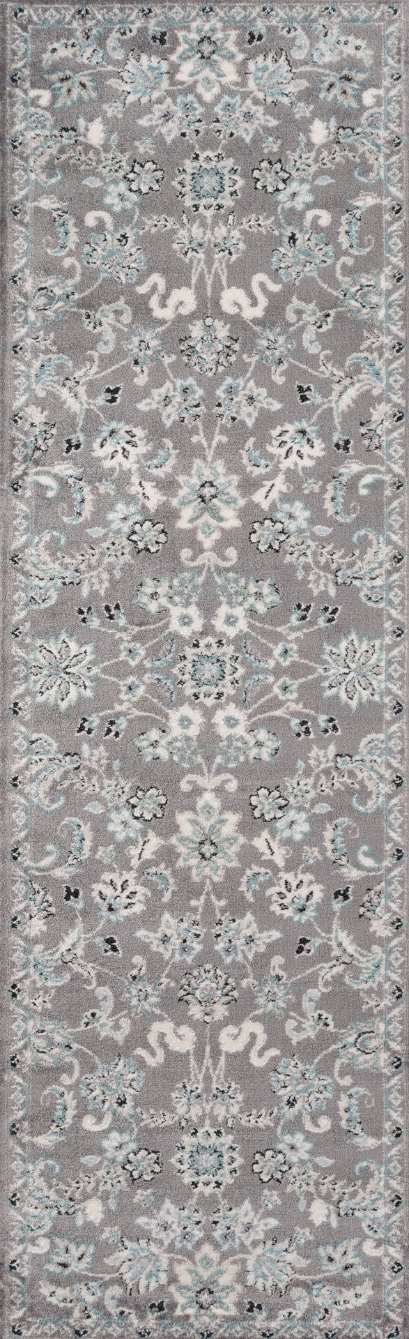 Momeni Brooklyn Heights BH-05 Machine Made Transitional Floral Indoor Area Rug Grey 9'3" x 12'6" BROOKBH-05GRY93C6