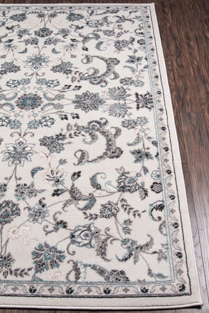 Momeni Brooklyn Heights BH-05 Machine Made Transitional Floral Indoor Area Rug Ivory 9'3" x 12'6" BROOKBH-05IVY93C6