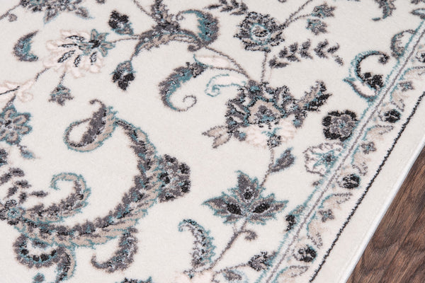 Momeni Brooklyn Heights BH-05 Machine Made Transitional Floral Indoor Area Rug Ivory 9'3" x 12'6" BROOKBH-05IVY93C6