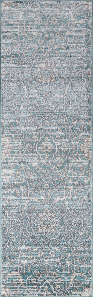 Momeni Brooklyn Heights BH-07 Machine Made Transitional Damask Indoor Area Rug Blue 9'3" x 12'6" BROOKBH-07BLU93C6